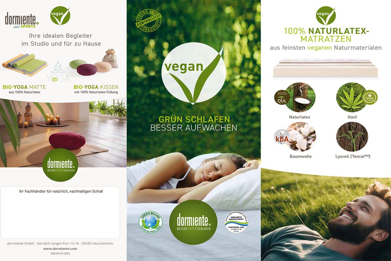 Übersicht veganer Produkte von dormiente