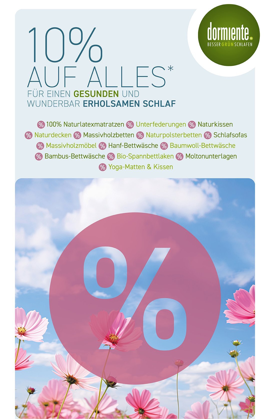 dormiente Aktion Sommer 2026 - 10% auf Alles